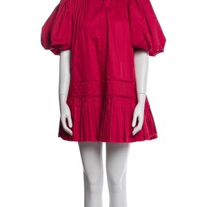 Aje Hot Pink Puff-Sleeve Mini Dress